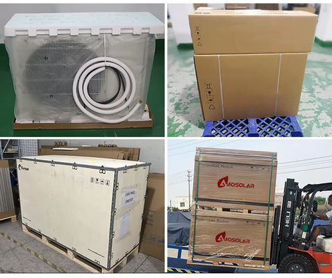 Ar condicionado híbrido de invertidor solar AC DC para casa capacidade de refrigeração 9000btu conjunto completo