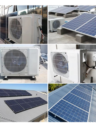 Ar condicionado híbrido de invertidor solar AC DC para casa capacidade de refrigeração 9000btu conjunto completo