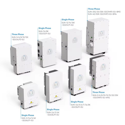 Deye 3 Fase Inverter Solar Híbrido 6KW 8kw 10kw 12kw Bateria de Íons de Lítio 30,5 Peso