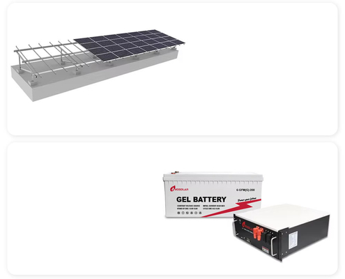 Montagem de telhado Sistema solar híbrido Amosolar On-Off Grid 3kw 5kw 10kw 15kw 20kw 30kw Sistema de energia eólica de armazenamento