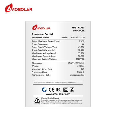 Painel solar personalizável 580W 590W 600W 610W com certificado e tamanho de célula de 210mmx210mm
