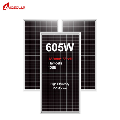 Painéis de energia solar mono de vidro duplo 575w 580w 585w 590w 595w 600w 605w Com TUV CE ISO