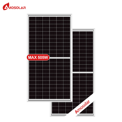 Amosolar Mono Half 182mm 480W 485W 490W 495W 500W 505W A Grade 132 Células Modulo de Painel Solar