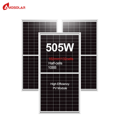 Grade A Célula Solar Amosolar Mono 490w 500w 505w Painel de Energia Solar para Sistema de Energia Solar