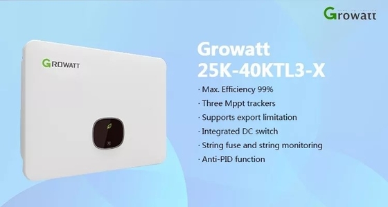 Growatt MID 25-40KTL3-X 30kW 40kW Inversor Solar híbrido 6kW 5 com 98,75% de eficiência