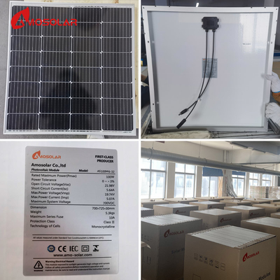 80W 90W 100W 110W 120W Mini painel solar para AS100M6-32 Potência máxima Imp corrente 5.07