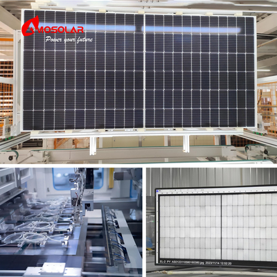 Módulo fotovoltaico solar mono tipo N de meia célula de 182 mm 570W 580W 590W com caixa de junção IP68