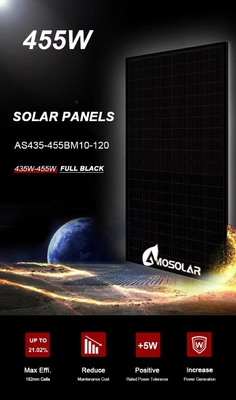 Amosolar 440W 450W 460W 1000W painel solar monocristalino com caixa de junção IP68