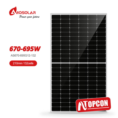Painéis solares monocristalinos amosolares de 210 mmx210 mm com módulo fotovoltaico de grau A de tamanho de célula N-TIPE