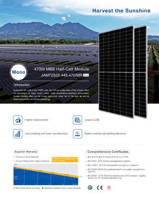 Modulos fotovoltaicos JA 435W 445W 455W 450W 460W Painéis solares monocristalinos para uso residencial