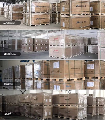 JA Solar 440w 445w 450w 455w módulos fotovoltaicos com caixa de junção de vidro antirreflexo de 3,2 mm