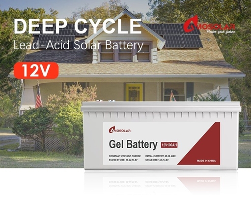 Amosolar Bateria de Ácido de Chumbo de Alta Capacidade 12V 24V 100Ah 200Ah para Sistema Solar