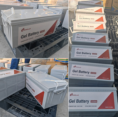Bateria regulada de válvula de gel de alta capacidade Armazenamento solar amosolar Ácido de chumbo de ciclo profundo