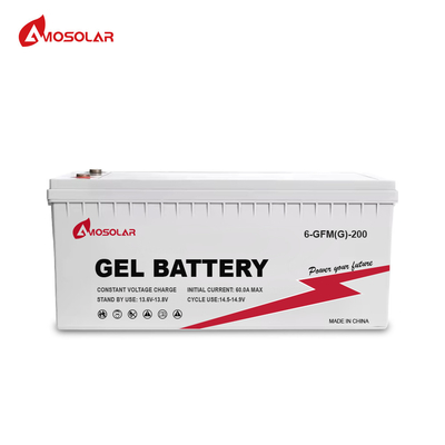 Amosolar Gel Bateria de armazenamento solar 12V 150Ah 200Ah para armazenamento em temperatura ambiente da casa