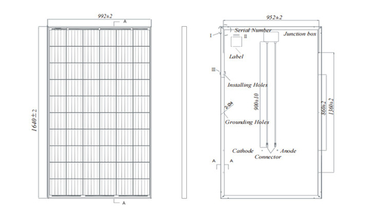 4mm2 Cabos IEC Tamanho 330w 340w 350w 400w Painel fotovoltaico solar para sistema de eletricidade doméstica