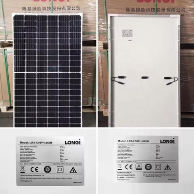 Longi Hi-MO6 435w 440w 445w Modulos fotovoltaicos monofaciais 182mmx182mm para sistema solar fotovoltaico doméstico