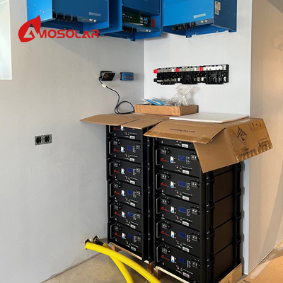 Amosolar 48V 51.2V 100AH 200AH Bateria de lítio-íon montada em rack
