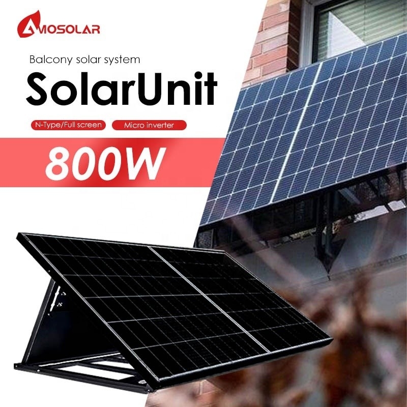 Controlador MPPT Amosolar 1000W 600W 800W SolarUnit para casa em rede Balcão Kit de Sistema Solar PV