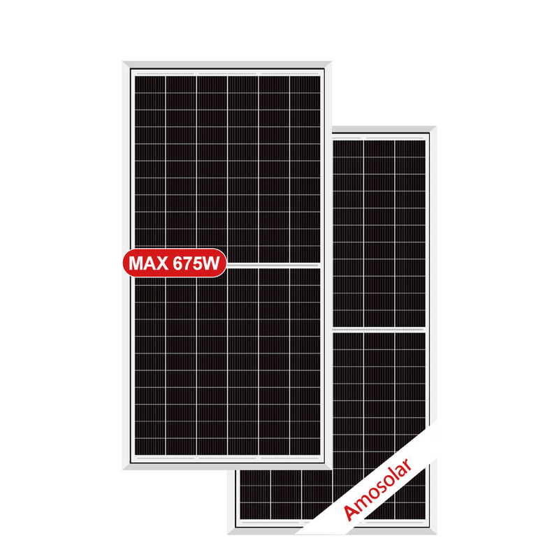 Amosolar Half Cut Mono 645w 650w 655w 660w 665w 670w 675w Painel solar para telhado