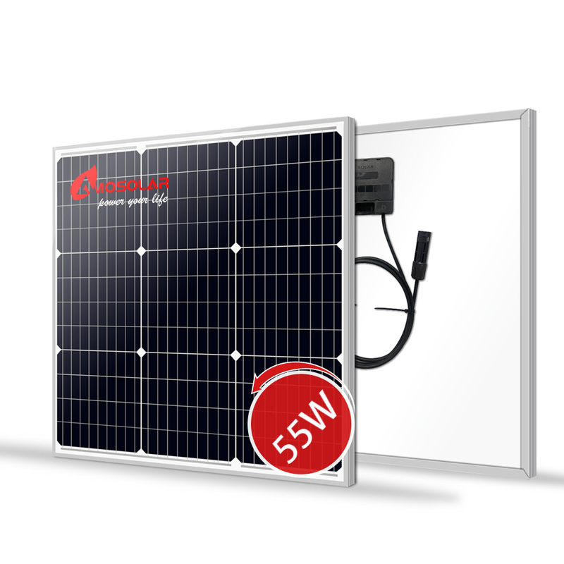 Painel Solar Monocristalino de Dimensão Pequena 20W 30W 40W 50W 55W 60W com Caixa de Junção IP67