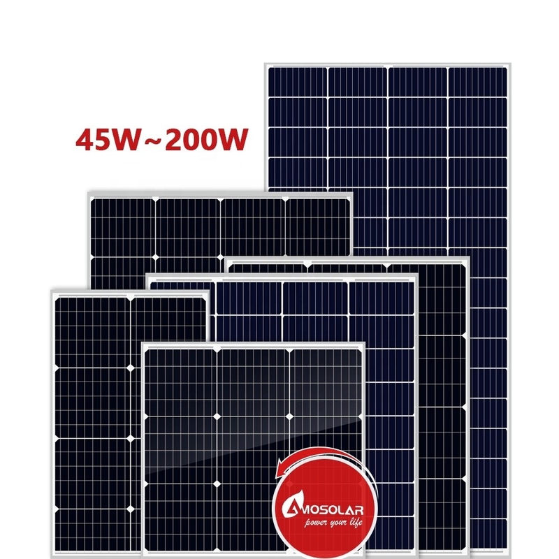 Amosolar Mono Solar Panel 55 Watt 100 Watt 150 Watt 200 Watt Lista com Certificado CE