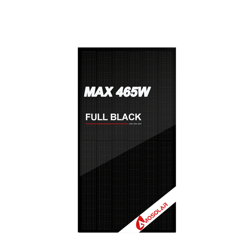 Folha traseira preta mono todo preto 144 células 440w 450w 460w 465w painéis solares com TUV CE