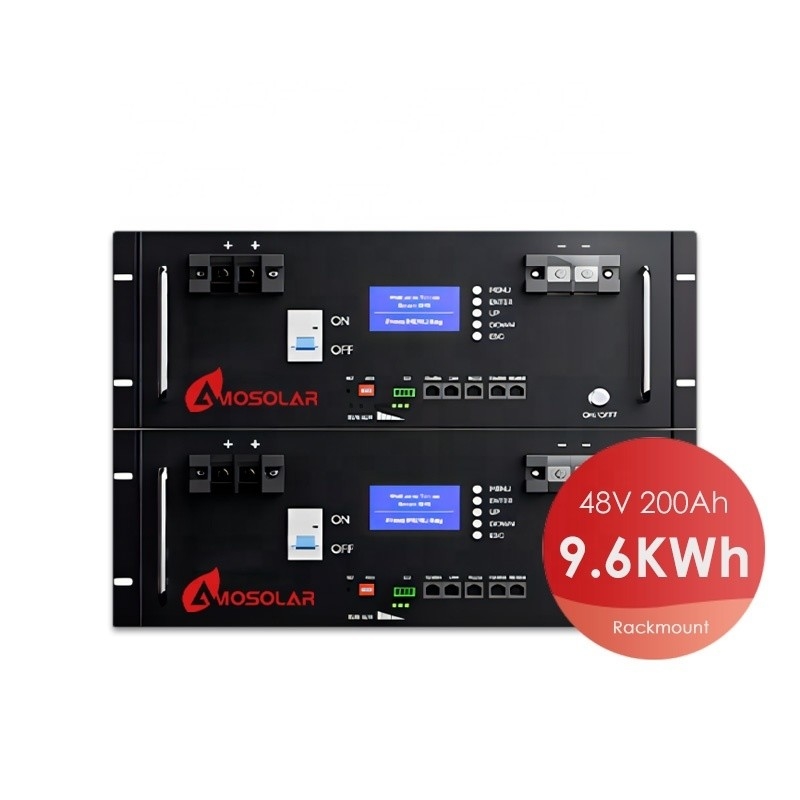 LiFePO4 48V 51.2V Bateria de íons de lítio 100Ah 200AH LFP de ciclo profundo com componentes