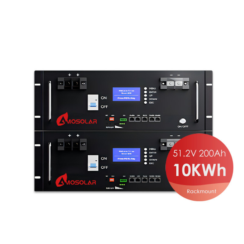Long-lasting 6000 Deep Cycles 51.2V 100Ah 200Ah 5Kw Lifepo4 Bateria montada em rack com 10
